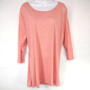 Astoria Born Women 3X Tunic Coral Criss Cross Back 3/4 Sleeve Blouse